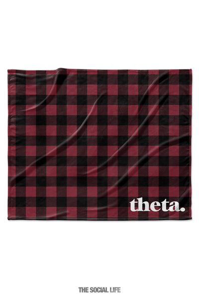 Kappa Alpha Theta Plaid Velvet Plush Blanket