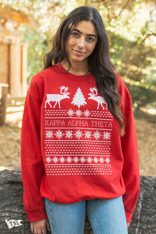 Kappa Alpha Theta Holiday Sweater Crewneck
