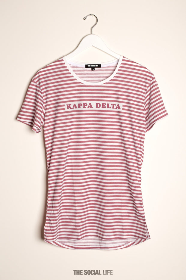 Kappa Delta Red Stripe Scoop Tee