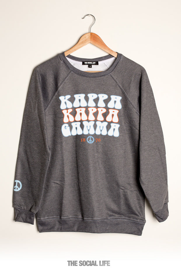 Kappa Kappa Gamma Peace Raglan Crewneck