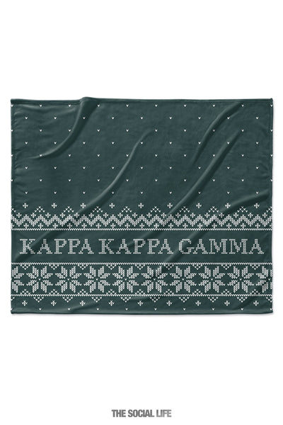Kappa Kappa Gamma Snowflake Velvet Plush Blanket
