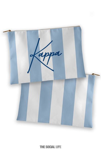 Kappa Kappa Gamma Striped Cosmetic Bag