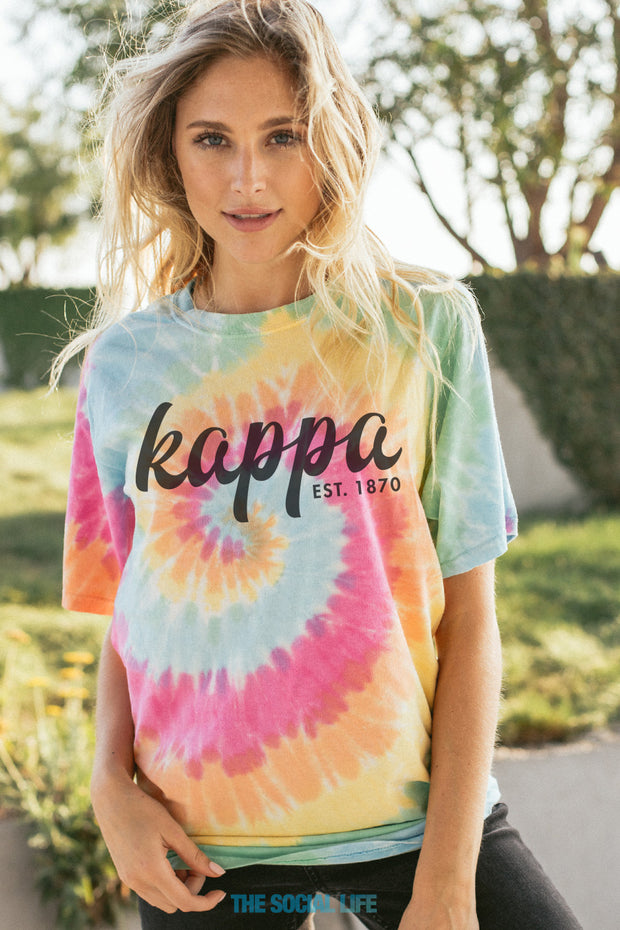 Kappa Kappa Gamma Tie Dye Script Tee