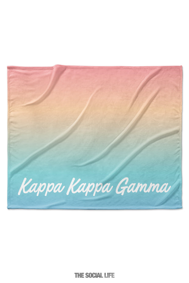 Kappa Kappa Gamma Rainbow Sherbet Velvet Plush Blanket