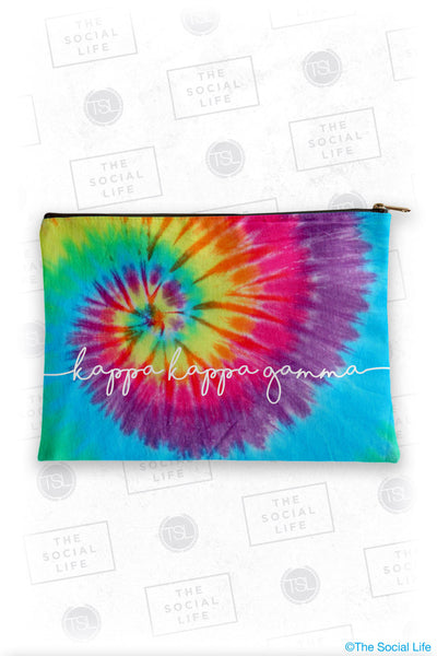 Kappa Kappa Gamma Tie Dye Cosmetic Bag
