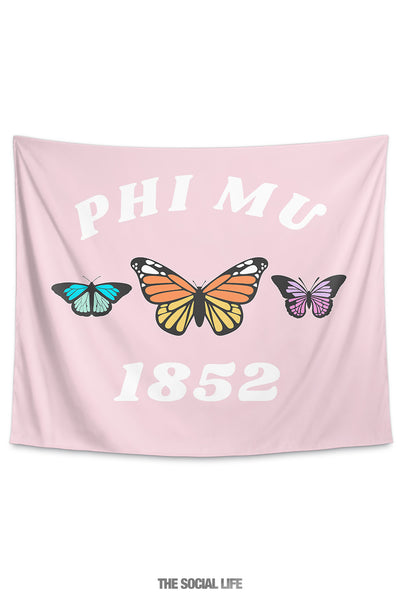 Phi Mu Butterfly Tapestry