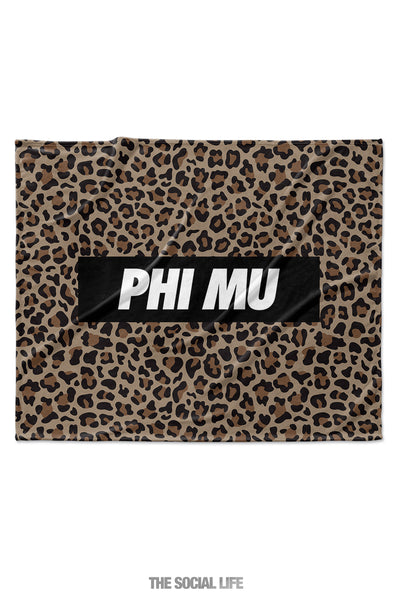 Phi Mu Leopard Blanket