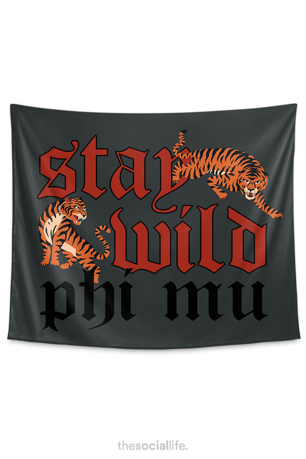 Phi Mu Stay Wild Tapestry