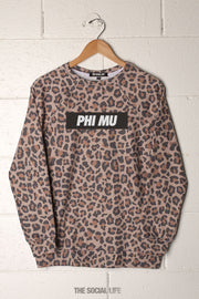 Phi Mu Leopard Raglan Crewneck