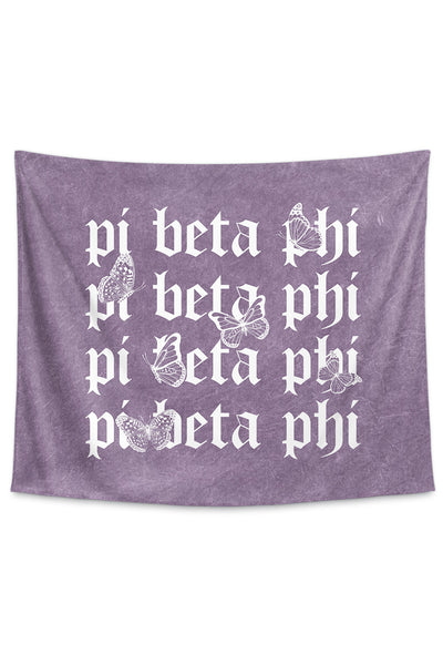 Pi Beta Phi Purple Wash Butterfly Tapestry
