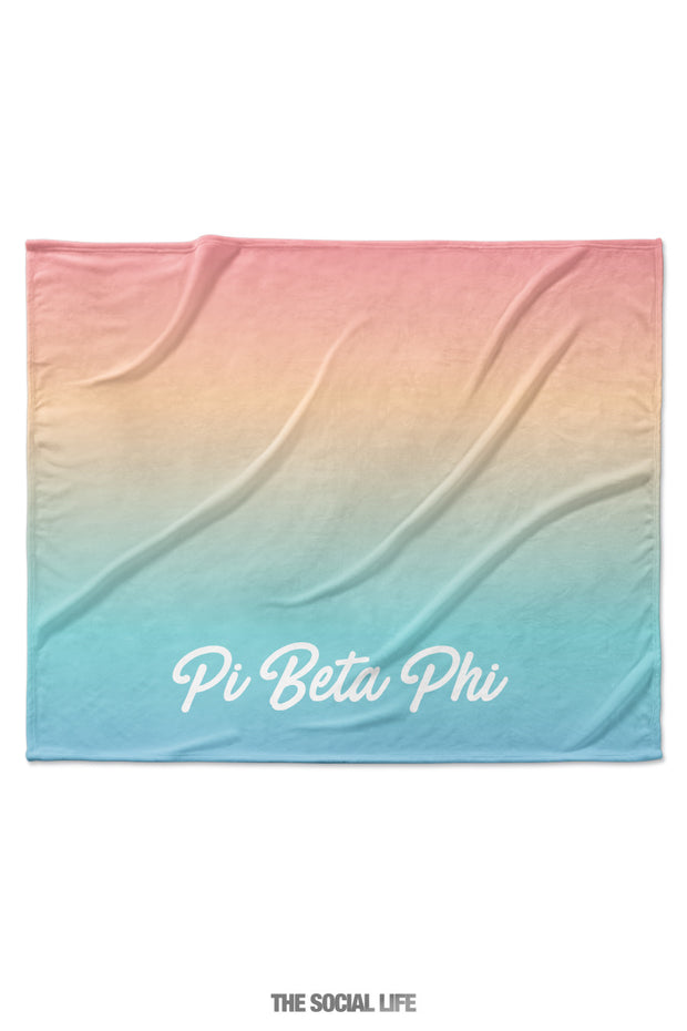 Pi Beta Phi Rainbow Sherbet Velvet Plush Blanket