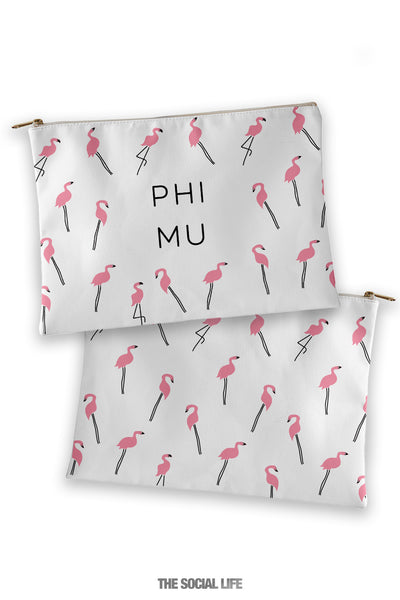 Phi Mu Flamingo Cosmetic Bag