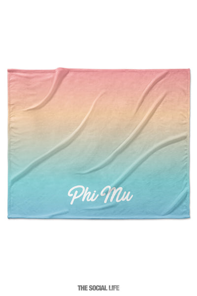 Phi Mu Rainbow Sherbet Velvet Plush Blanket