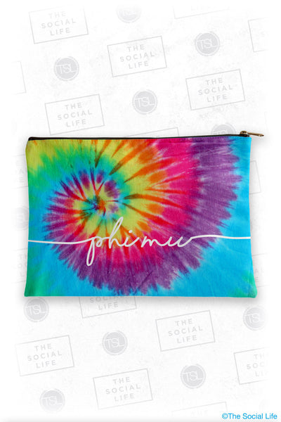 Phi Mu Tie Dye Cosmetic Bag