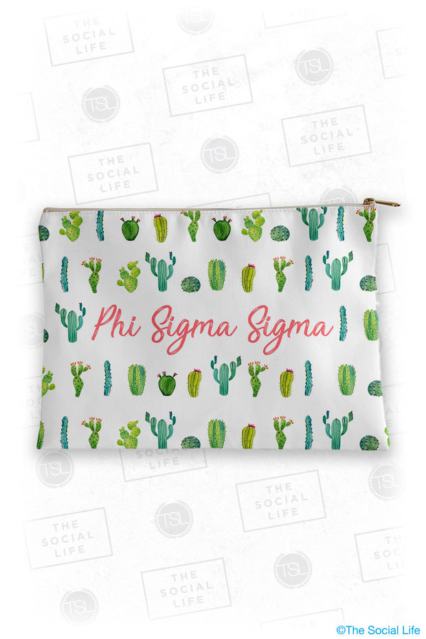 Phi Sigma Sigma Cacti Cosmetic Bag