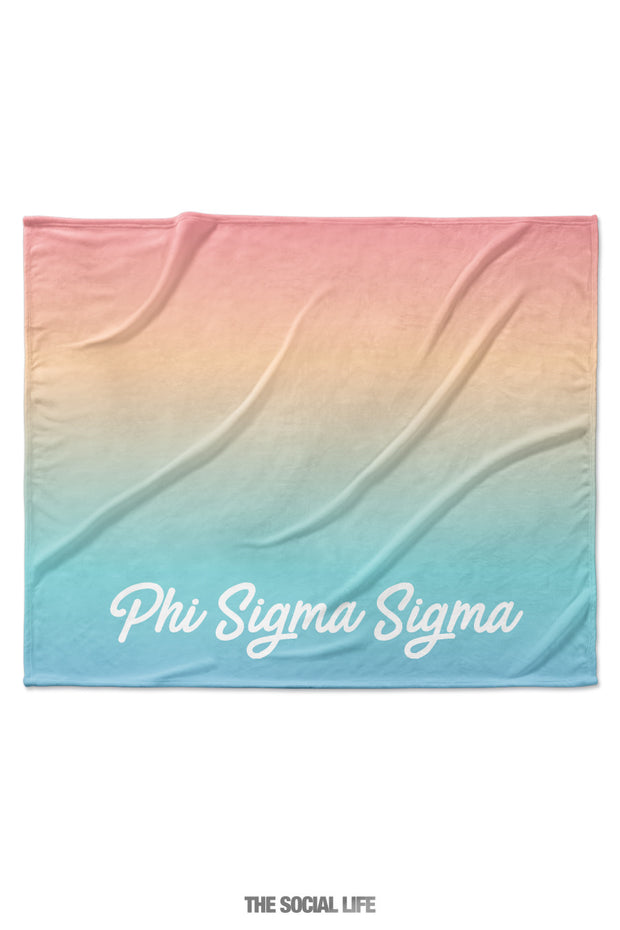 Phi Sigma Sigma Rainbow Sherbet Velvet Plush Blanket