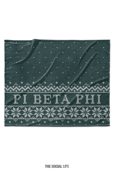 Pi Beta Phi Snowflake Velvet Plush Blanket