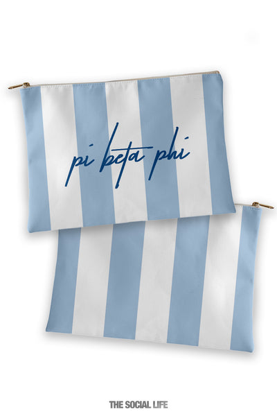 Pi Beta Phi Striped Cosmetic Bag