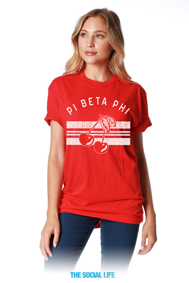 Pi Beta Phi Vintage Cherry Tee