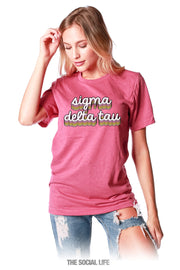 Sigma Delta Tau Retro Script Tee