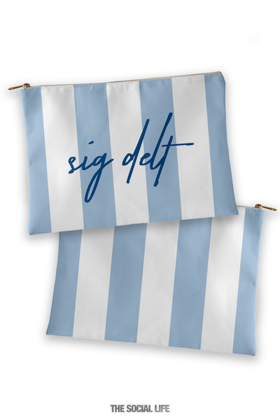 Sigma Delta Tau Striped Cosmetic Bag