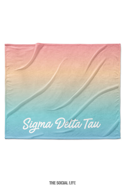 Sigma Delta Tau Rainbow Sherbet Velvet Plush Blanket