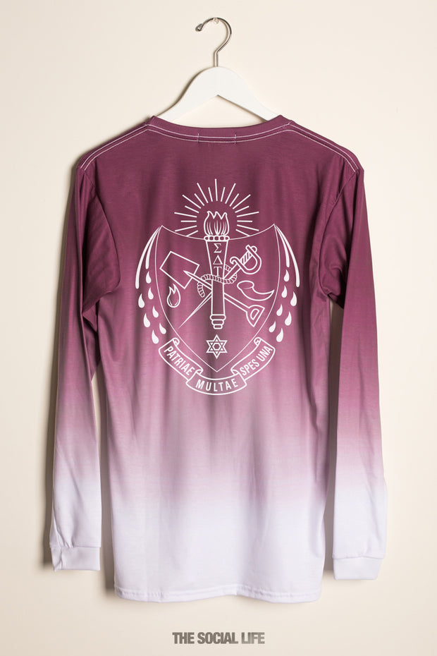 Sigma Delta Tau Classic Crest Ombre Long Sleeve