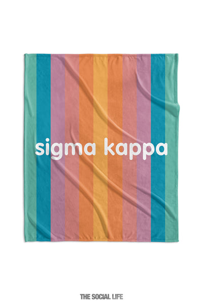 Sigma Kappa Horizon Stripe Velvet Plush Blanket