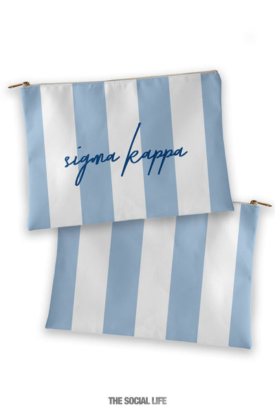 Sigma Kappa Striped Cosmetic Bag