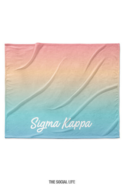 Sigma Kappa Rainbow Sherbet Velvet Plush Blanket