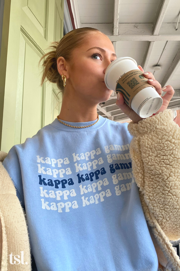 Kappa Alpha Theta Ride The Wave Crewneck Sweatshirt