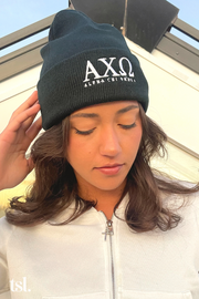 Alpha Chi Omega Letters Beanie