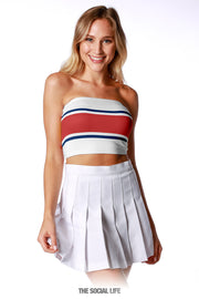 Game Day Tube Top (Reversible) - White / Red / Navy