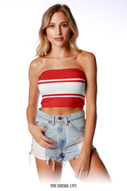 Game Day Tube Top (Reversible) - Red / White