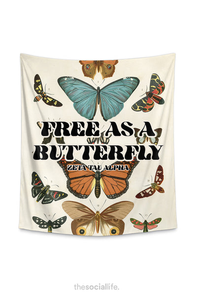 Zeta Tau Alpha Free as a Butterfly Tapestry