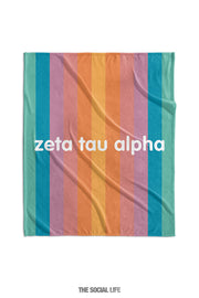 Zeta Tau Alpha Horizon Stripe Velvet Plush Blanket