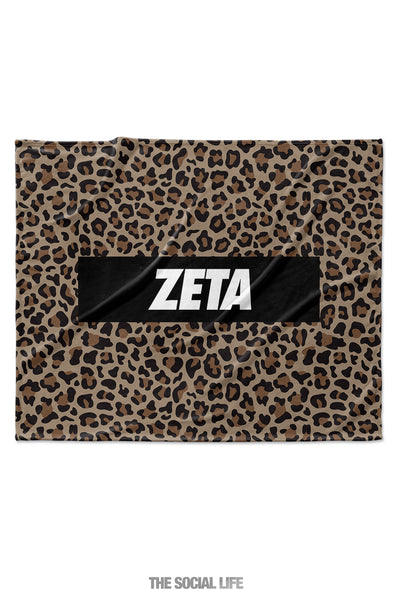 Zeta Tau Alpha Leopard Blanket