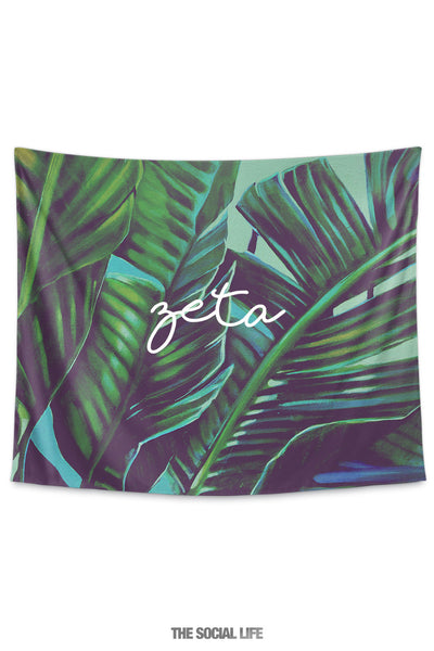 Zeta Tau Alpha Painted Palms Tapestry