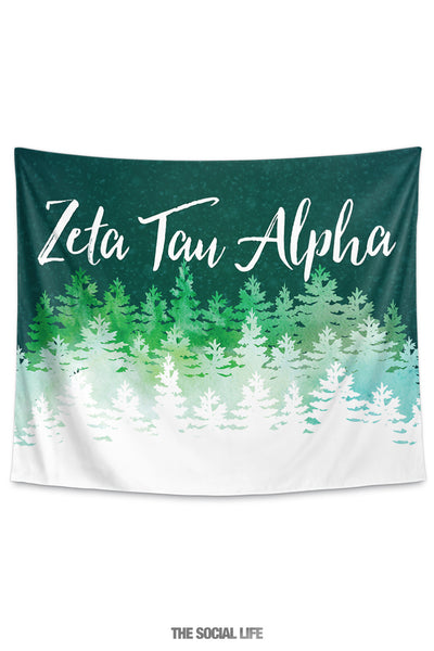 Zeta Tau Alpha Cascading Pines Tapestry
