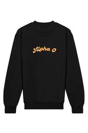 Alpha Omicron Pi Vintage Hippie Crewneck Sweatshirt