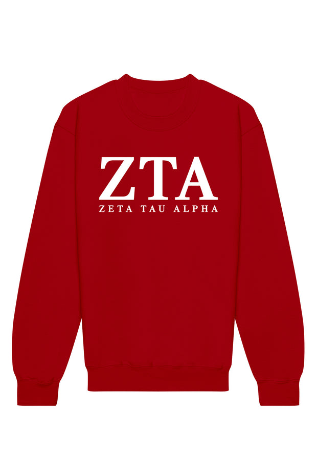 Zeta Tau Alpha Letters Crewneck Sweatshirt