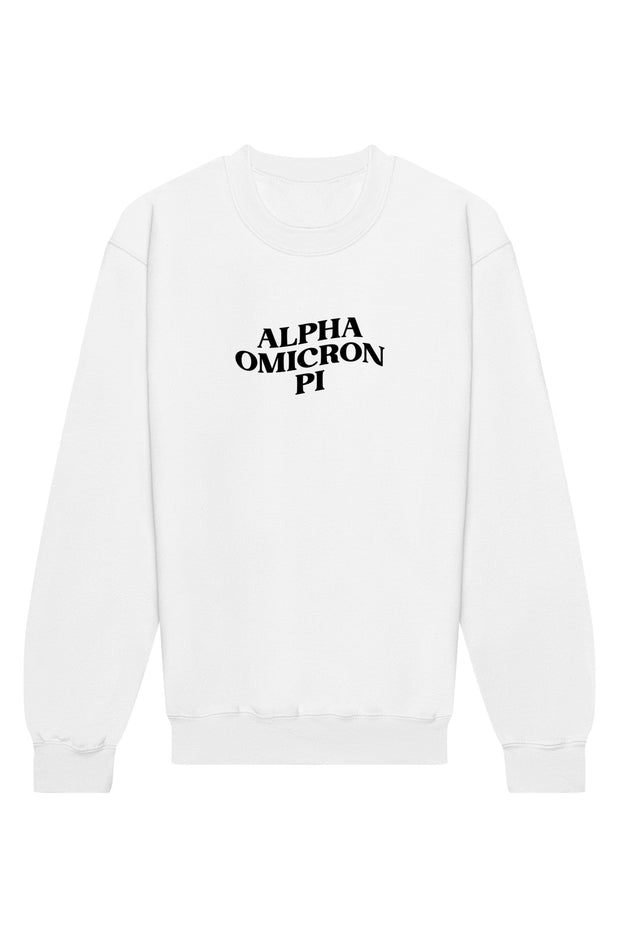 Alpha Omicron Pi Happy Place Crewneck Sweatshirt