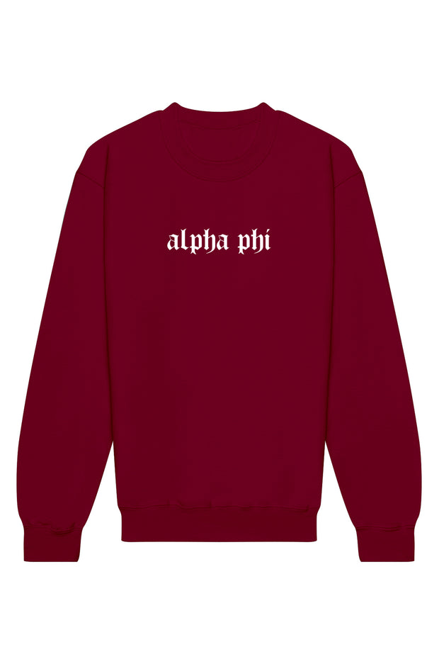 Alpha Phi Classic Gothic II Crewneck Sweatshirt