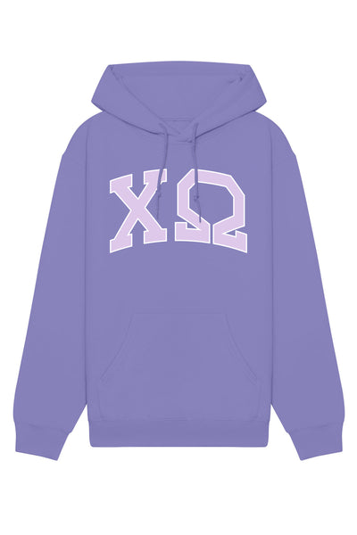 Chi Omega Purple Rowing Letters Hoodie