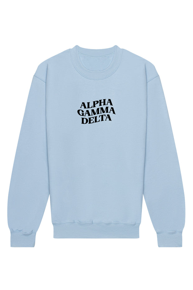 Alpha Gamma Delta Happy Place Crewneck Sweatshirt