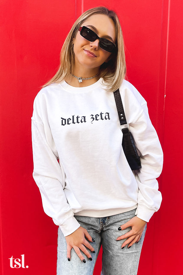 Delta Zeta Classic Gothic Crewneck Sweatshirt