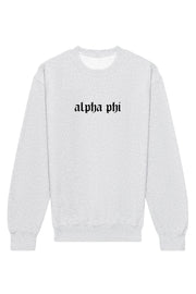 Alpha Phi Classic Gothic Crewneck Sweatshirt