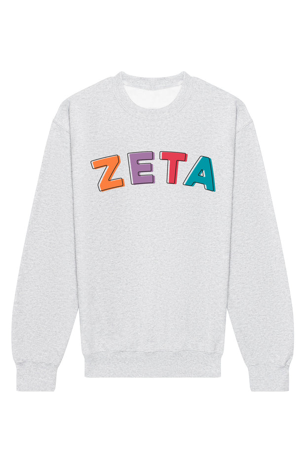 Zeta Tau Alpha Stencil Crewneck Sweatshirt