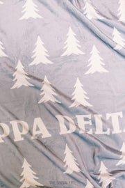 Chi Omega Grey Pines Velvet Plush Blanket