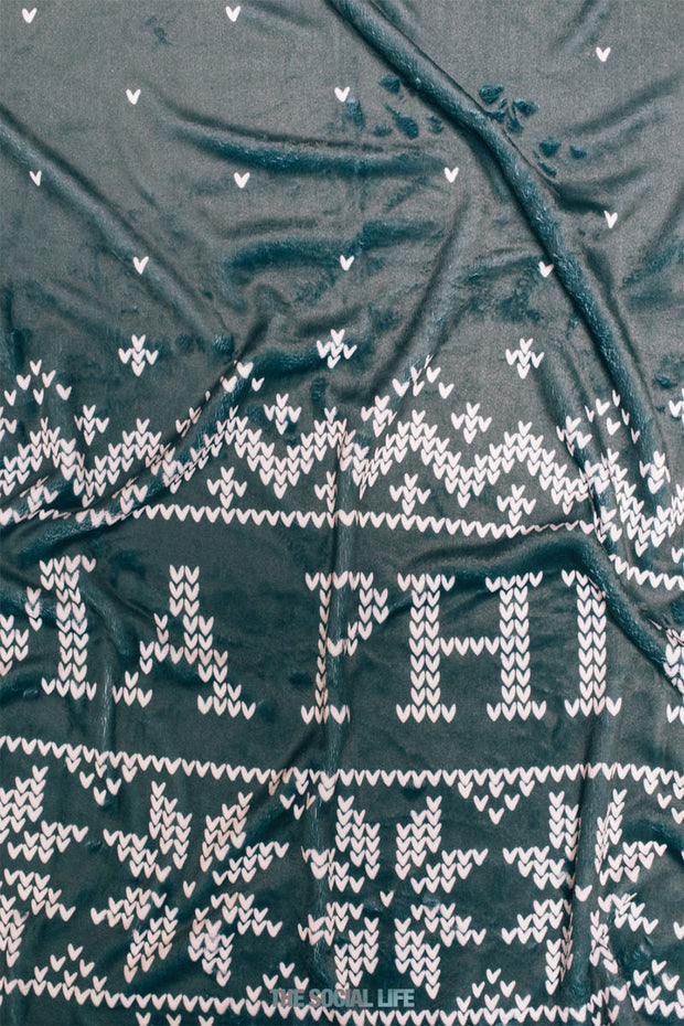 Alpha Omicron Pi Snowflake Velvet Plush Blanket